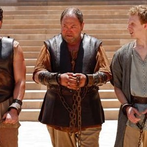 Atlantis, Jack Donnelly (L), Mark Addy (C), Robert Emms (R), 'A Boy Of No Consequence', Season 1, Ep. #3, 12/07/2013, ©BBCAMERICA