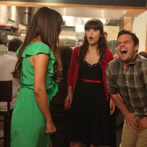 New Girl, Hannah Simone (L), Jake M. Johnson (R), 'Double Date', Season 3, Ep. #3, 10/01/2013, ©FOX