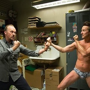 (L-R) Michael Keaton as Riggan Thomson and Edward Norton in "Birdman."