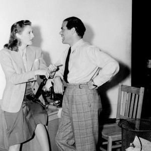 MEET JOHN DOE, from left, Barbara Stanwyck, director Frank Capra, on-set, 1941