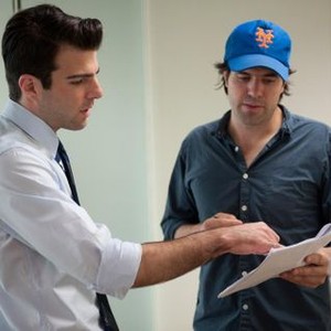 MARGIN CALL, from left: Zachary Quinto, director J.C. Chandor, on set, 2011. ph: Walter Thomson/©Roadside Attractions