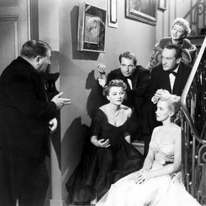ALL ABOUT EVE, Gregory Ratoff, Anne Baxter, Gary Merrill, Celeste Holm, George Sanders, Marilyn Monroe, 1950