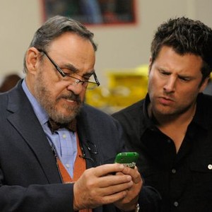 Psych, John Rhys Davies (L), James Roday (R), 'Indiana Shawn and The Temple Of The Kinda Crappy, Rusty Old Dagger', Season 6, Ep. #10, 02/29/2012, ©USA