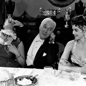 A KING IN NEW YORK, from left: Joan Ingram, Charles Chaplin, Dawn Addams, 1957