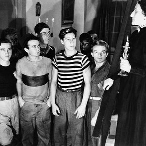 BOYS OF THE CITY, from left, Eugene Francis, Leo Gorcey, Donald Haines, Bobby Jordan, Ernest Morrison, Frankie Burke, Minerva Urecal, 1940