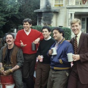 NATIONAL LAMPOON'S ANIMAL HOUSE, (from left): Bruce McGill, Tim Matheson, Peter Riegert, John Belushi, James Widdoes, 1978. © Universal Pictures